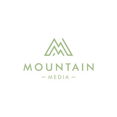 Letter MM with mountain Logo Design Template Inspiration
