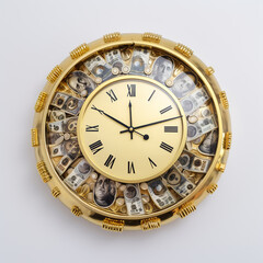 A clock made by money
