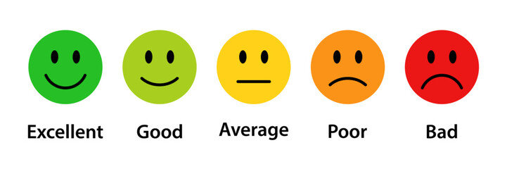 Smiley rating icon set