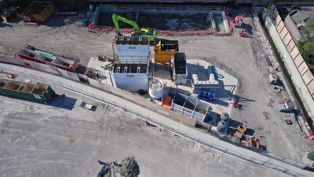 Progress of tunnel for boring machine TBM Diggy Scardust at construction, for Scarborough Subway Extension transit line TTC. Extraction shaft tunnelling 