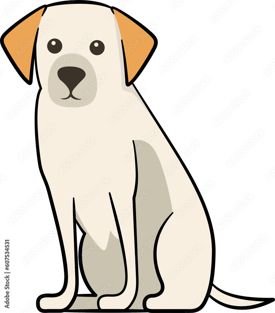 Poster Minimal cute dog with outline