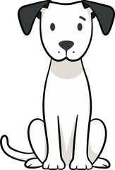 Minimal cute dog with outline