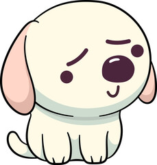 Minimal cute dog with outline