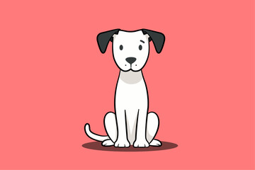 Minimal cute dog vector