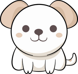 Minimal cute dog with outline