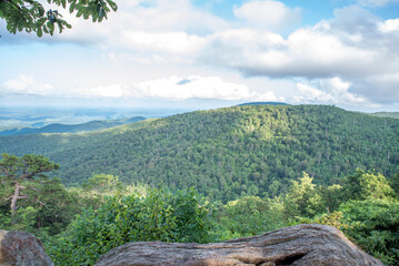 mountain landscape with blue sky and clouds