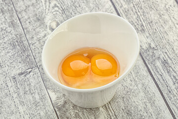 Chicken egg in the bowl