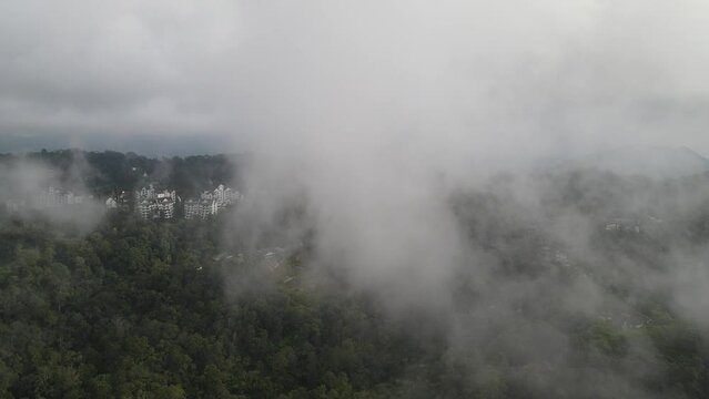 The aerial views of Genting Highlands in Malaysia