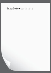 Blank A4 paper with shadows, ready for your text.  Please check my portfolio for more stationary illustrations.