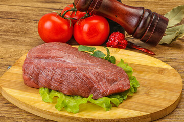 Raw beef piece for cooking