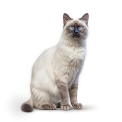 Obraz premium cat, kitten, animal, pet, isolated, domestic, feline, fur, white, cute, tabby, kitty, sitting, young, baby, portrait, adorable, looking, british, one, paw, pets, mammal, gray, beautiful