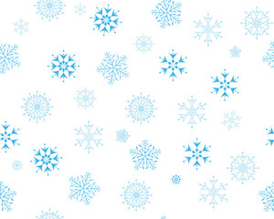 seamless vector snowflakes background in different shapes