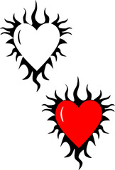 A Flaming heart tribal tattoo