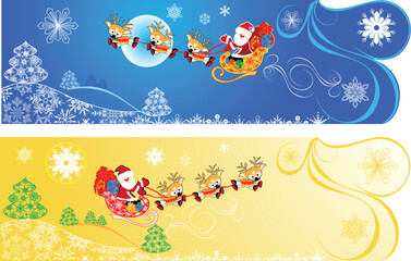 Fototapeta na wymiar Cute Christmas banners.