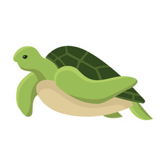 Set of big sea turtle cartoon cute animal design ocean tortoise swimming in water. Flat hand drawn sketch vector illustration isolated on white background