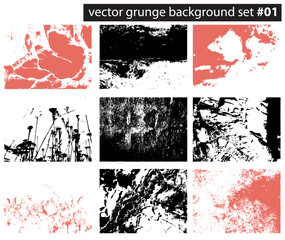 set from several different grunge backgrounds