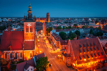 The Great Mill in the Old Town of Gdansk at dusk. Poland