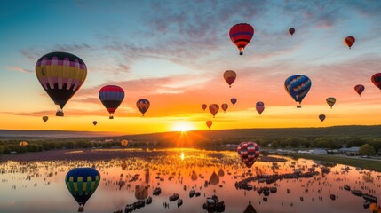 Naklejka premium festive event hot air balloon festival . Generative AI
