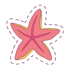 Starfish sticker art illustration