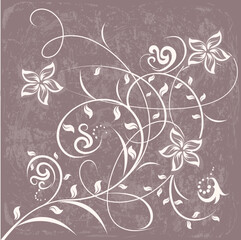 Decorative flowers on color background, vector illustration. Please see some similar pictures from my portfolio.
