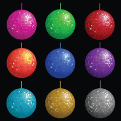Colourful disco balls