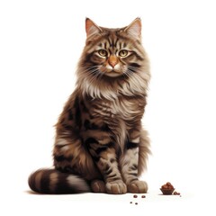 Fototapeta premium cat, chocolate, kitten, animal, pet, isolated, domestic, feline, white, cute, fur, kitty, mammal, gray, british, tabby, young, small, adorable, eyes, pets, looking, baby, grey, beautiful, sitting