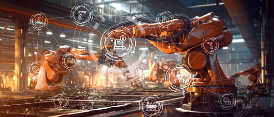 Production Management: Optimizing Efficiency and Quality in Manufacturing Processes, Industry 4.0 concept.
