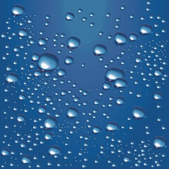 Detailed water bubbles on glass surface
