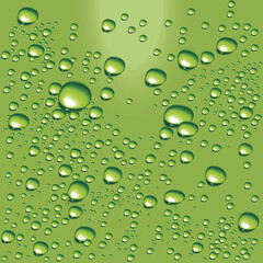 Fototapeta na wymiar Detailed water bubbles on glass surface