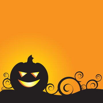 A Glowing Background for Halloween featuring a grinning Jack-O-Lantern - perfect for a card or invitation!