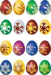 Easter eggs vector icon set