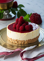 Creamy Delight: New York Cheesecake - Delicia Cremosa: Cheesecake de Nueva York (generated with AI)