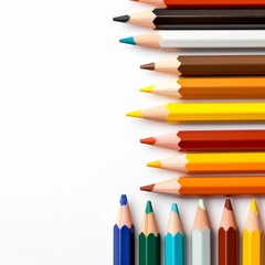 Color pencils isolated on white background. 