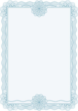 Classic guilloche border for diploma or certificate. A4