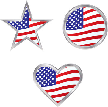 Three American Flag Icons - perfect for election season or any other patriotic occasion or holiday