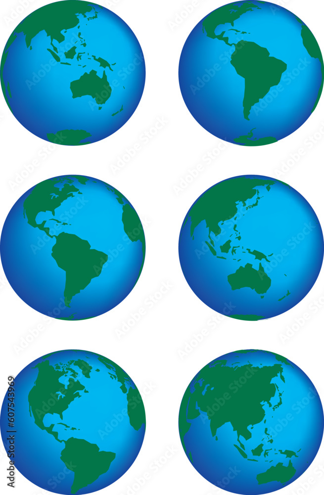 Wall mural this is a set of globes showing our planet revolving in different stages.