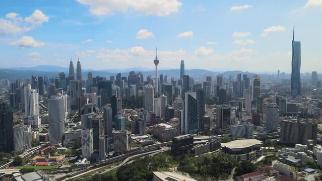 The aerial view of Kuala Lumpur in Malaysia