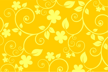 Obraz na płótnie Canvas Stylized pattern with yellow flowers on a yellow background.