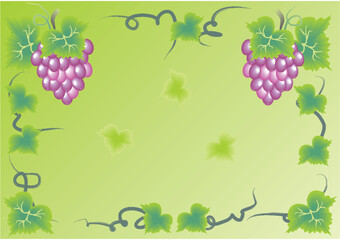 Tasty grapes on green background