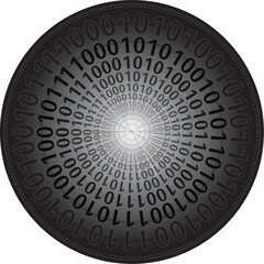 Illustration of computer generated digital binary code technology