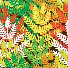 Editable vector seamless tile of fern leaves