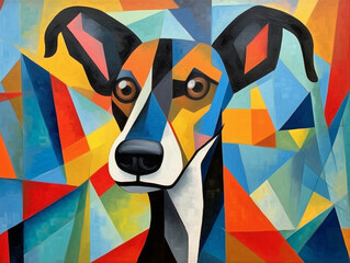 A Cubism Painting of a Dog | Generative AI