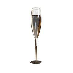 3d champagne glass isolated