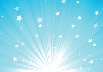 Fototapeta na wymiar Vector illustration of blue Abstract background with light rays and burst of stars