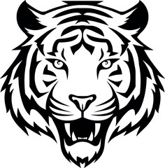Black and White Tiger Face