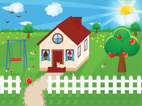 Vector illustration of a country house