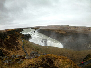 Gullfoss Waterfall in Iceland in Spring
