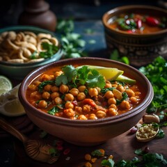 Colorful and flavorful plate of Indian chana masala