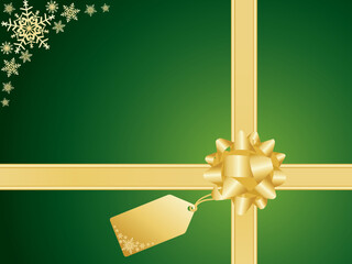 Christmas background with bow and gift card.  More christmas images in my portfolio