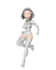 pin up astronaut cartoon is floating and loading